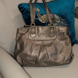 Coach Ashley Metallic Bronze Leather Shoulder /Crossbody Bag 2012